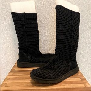UGG black knit style cozy comfortable boots